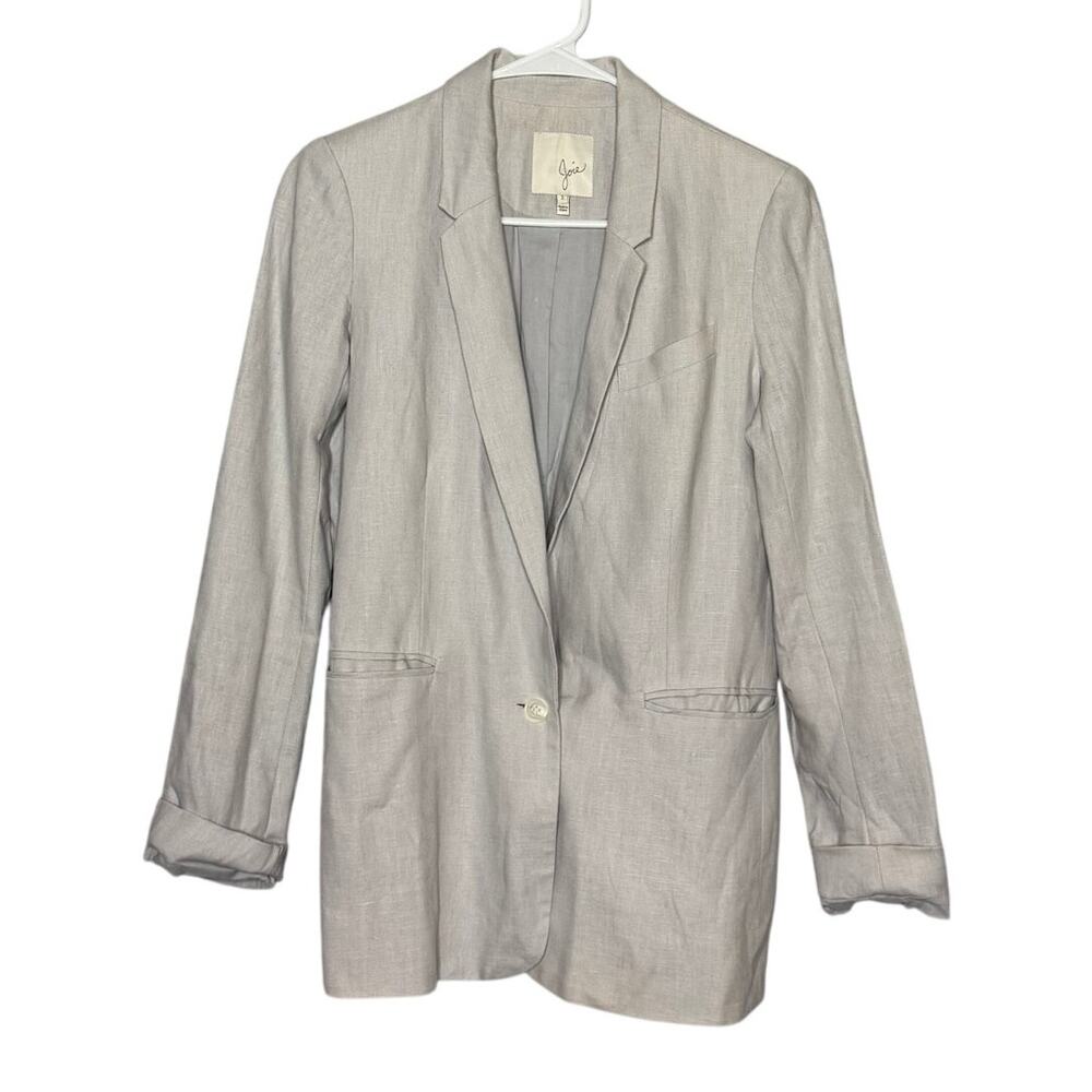 Joie Linen LIght Gray Blazer Size 2‎